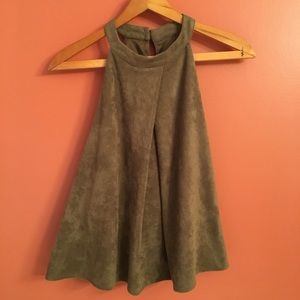 She + Sky Faux Suede Oversized Halter Top